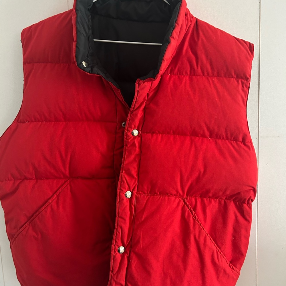 Red and Black Quilted Puffer Vest for Layering